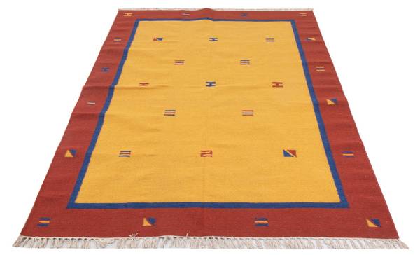 Kurzflorteppich Modern Gelb - Naturfaser - 170 x 1 x 240 cm