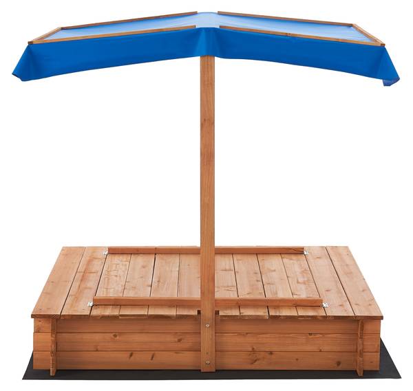 Sandkasten Kellenhusen Braun - Holz teilmassiv - 120 x 120 x 120 cm