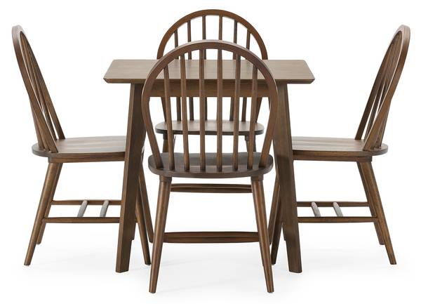 Ensemble table et 4 chaises Clarck Imitation noyer
