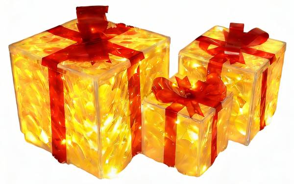 Weihnachtsgeschenkbox Andreas Ⅲ(3er-Set) Rot - Kunststoff - 25 x 25 x 25 cm