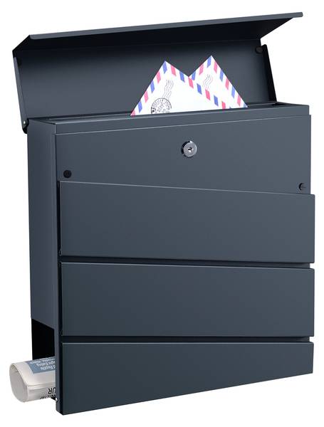 Briefkasten Achtrup Grau - Metall - 37 x 37 x 11 cm