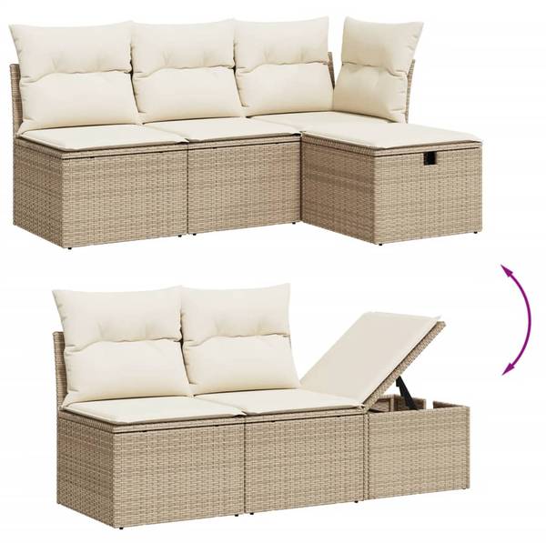 Garten-Lounge-Set 3036451-3 (6-teilig) Beige - Creme - Weiß