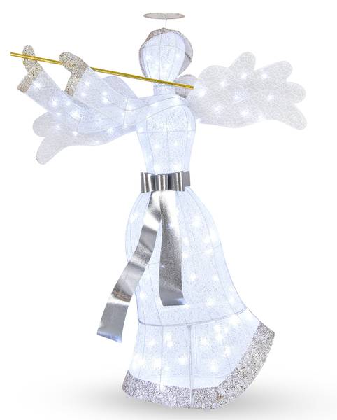 Leuchtender Engel OY46131PQDE Weiß - Kunststoff - 37 x 150 x 62 cm