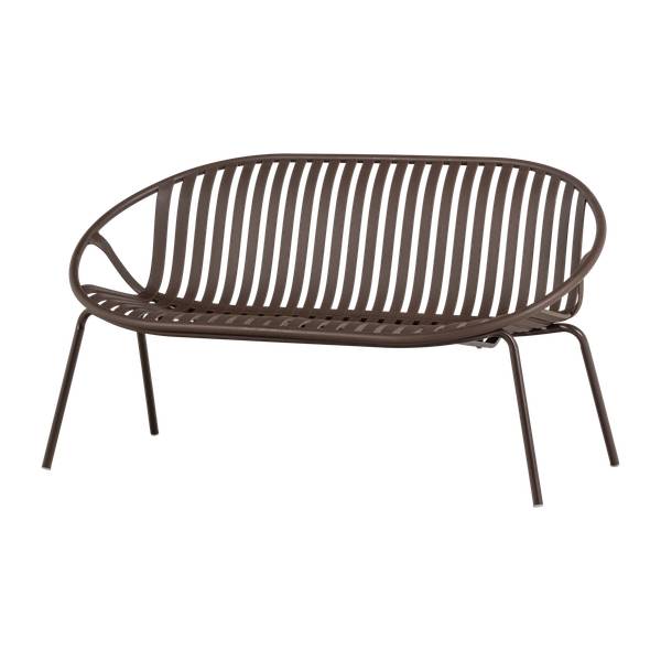 Gartensofa BRUCE Braun - Violett - Eisen - Polypropylen - 131 x 73 x 72 cm