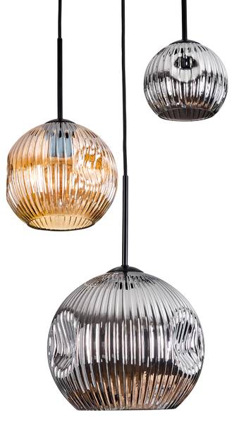 Deckenleuchte Cesaro Grau - Silber - Gelb - Metall - 65 x 65 x 100 cm