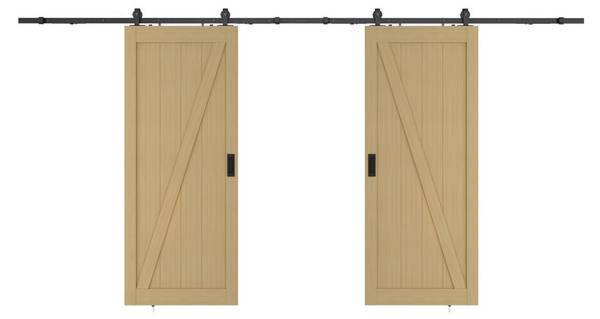 Schiebetür BALERMA Beige - Holz teilmassiv - 4 x 205 x 63 cm
