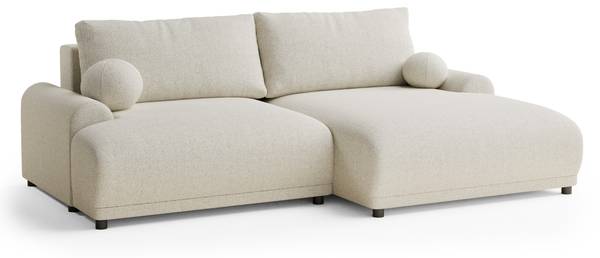 Ecksofa Tallin Creme - Ecke davorstehend rechts - Ottomane davorstehend rechts