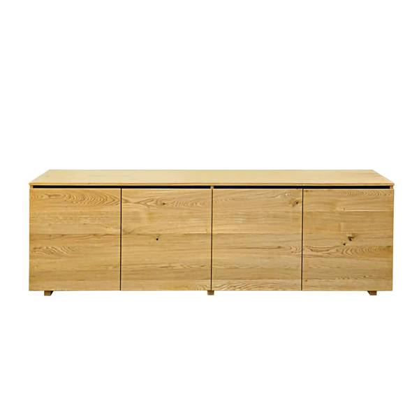 Große Holzkommode mit Regalböden CORA Braun - Eiche - 200 x 75 x 45 cm