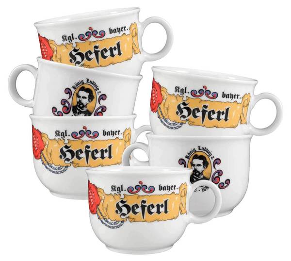 Kaffeetassen Compact Bayern 6er Set Porzellan - 9 x 7 x 11 cm