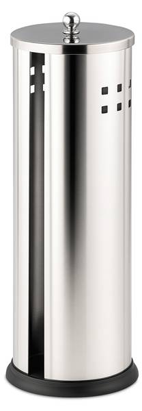 Reserverolhouder rvs 3 rollen zilver - roestvrij staal - 15 x 37 x 15 cm