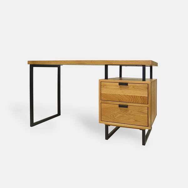 Schreibtisch aus Eichenholz Büro HUGON Braun - Eiche - 140 x 75 x 60 cm