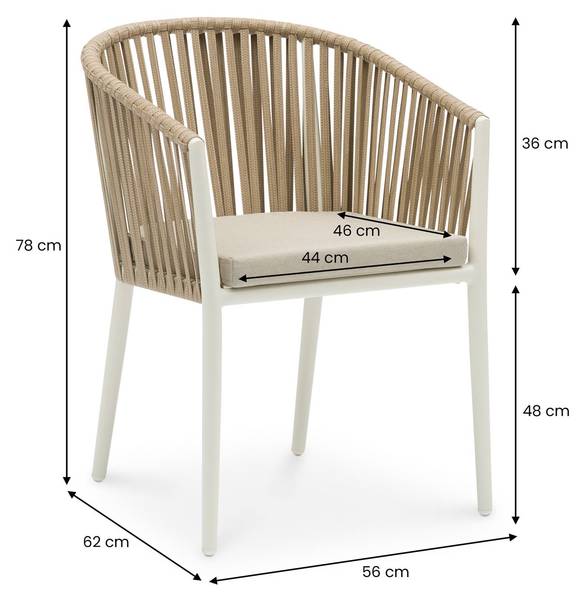 Gartenmöbelset ISOLA Beige - Metall - Kunststoff - 180 x 76 x 100 cm