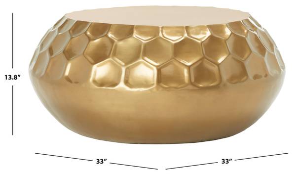 Akzenttisch HILDUR Beige - Metall - 84 x 35 x 84 cm