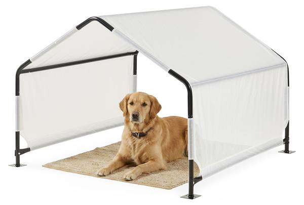 Outdoor Hundezelt Valevali Weiß - Stahl - Polyethylen - 122 x 90 x 122 cm