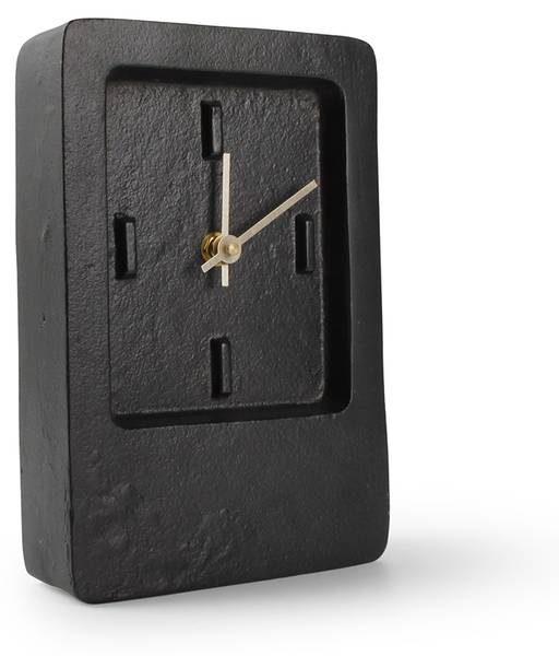 Tischuhr Zone Schwarz - Metall - 15 x 5 x 22 cm