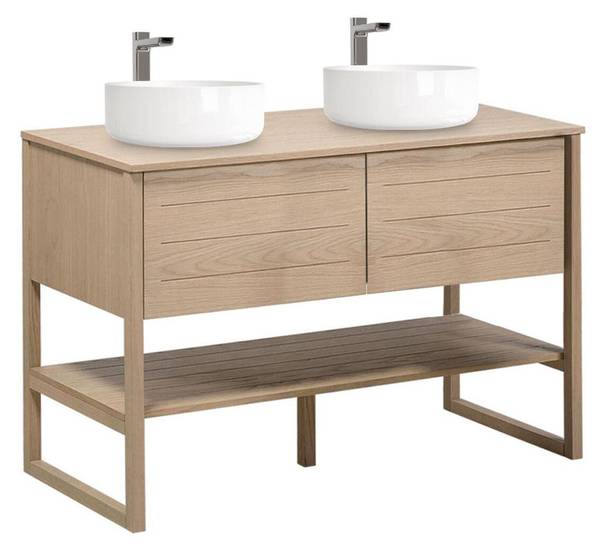 Badmöbel-Set ATOLL 3-teilig Braun - Holzwerkstoff - 120 x 78 x 50 cm