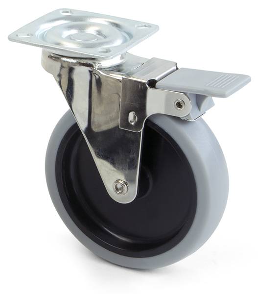 Rollen 2003021 4er-Set Grau - Metall - 6 x 12 x 6 cm