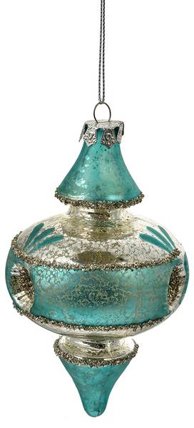 Weihnachtsanhänger WT674716 Blau - Glas - 8 x 13 x 8 cm
