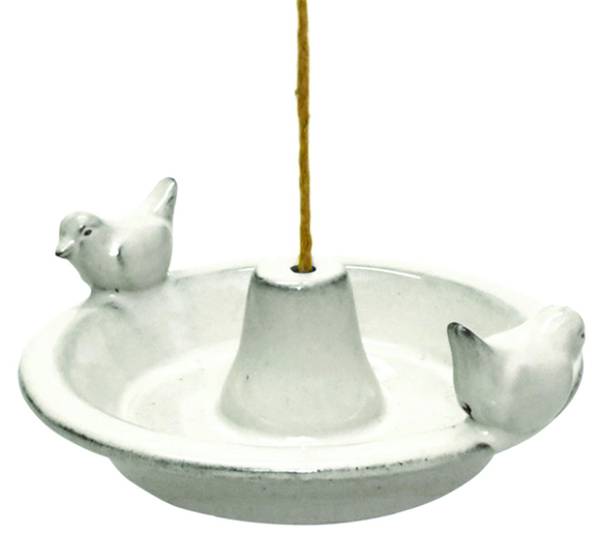 Vogeltränke FB443-3 Weiß - Keramik - 30 x 10 x 28 cm