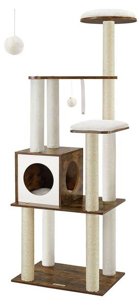 Katzenbaum Moroni Braun - Textil - 40 x 165 x 58 cm