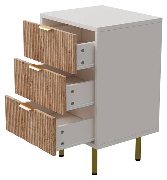 Nachttisch TLP02 Braun - Metall - Massivholz - 40 x 62 x 40 cm