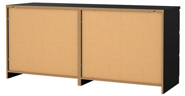 Kommode Naia Schwarz - Holz teilmassiv - 154 x 68 x 50 cm