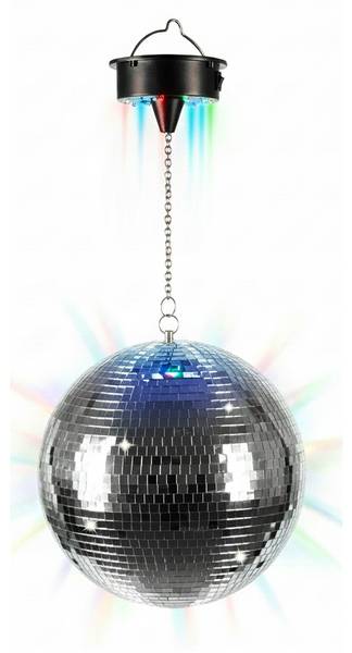 Discokugel mit Motor & Licht 40 x 40 cm