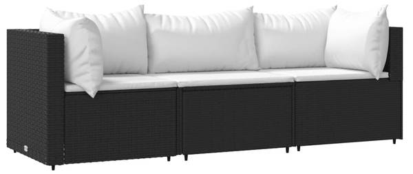 Garten-Lounge-Set 3029629-1  (3-teilig) Schwarz - Weiß