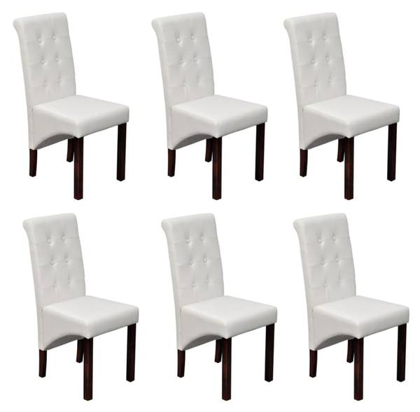 Chaise de salle à manger (lot de 6) Blanc - Lot de 6