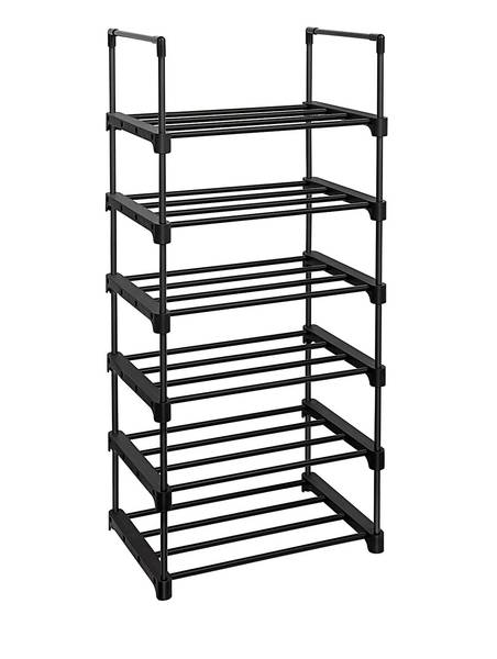 Schuhregal Jos Schwarz - Metall - 30 x 106 x 45 cm