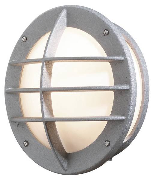 LED Außenwandleuchte Silber, Ø 31cm Silber