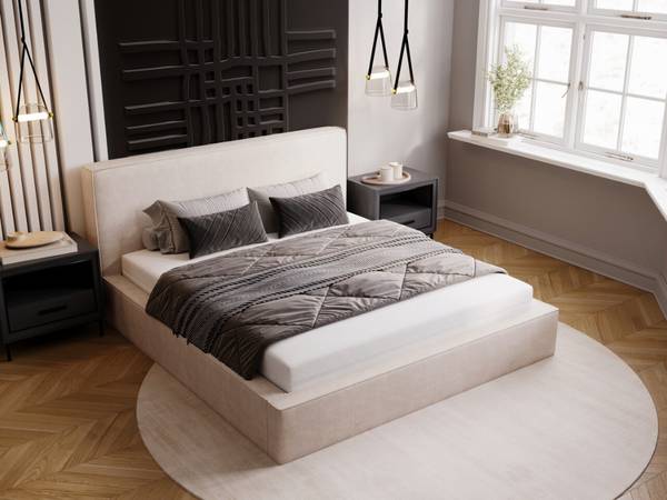 Polsterbett MONACO Beige - Liegefläche Breite: 180 cm