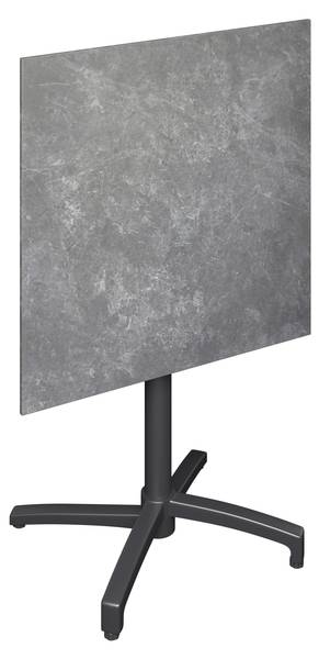 Gartentisch HEINO Grau - Metall - Stein - 70 x 75 x 70 cm