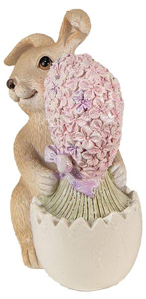 Figur Kaninchen DekoEaster-Vincent Braun - Kunststoff - 6 x 12 x 11 cm
