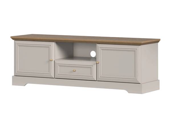 TV-Board ZARULA Beige - Braun - Holz teilmassiv - 155 x 54 x 47 cm