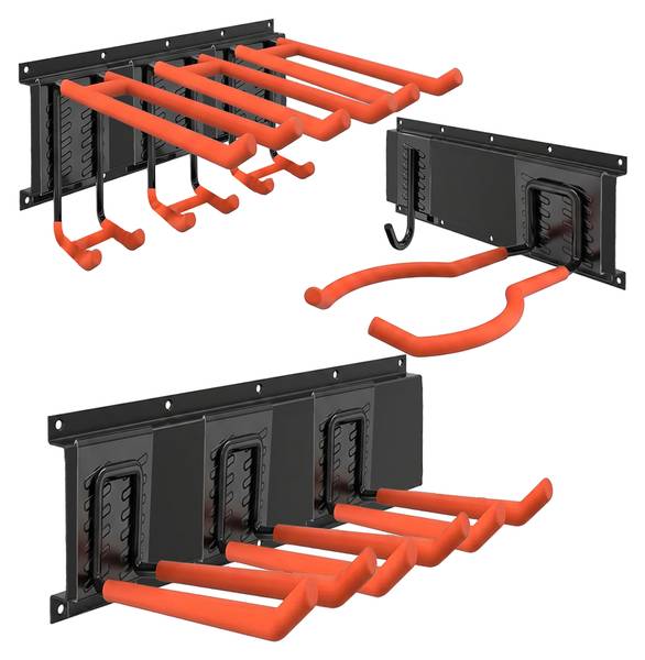 8-tlg. Wandhaken Set Schwarz - Orange