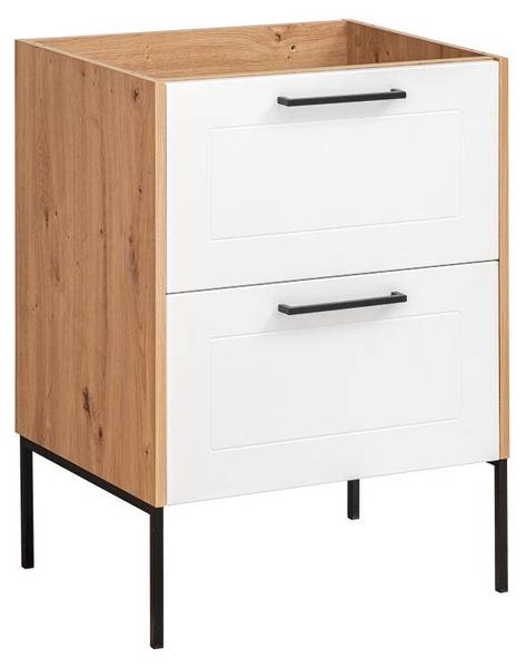 Schrank unter waschbecken MADERA CUW60 Eiche - Weiß