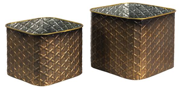 Bloempot Rosalasi Set van 2 metaal - 20 x 17 x 20 cm