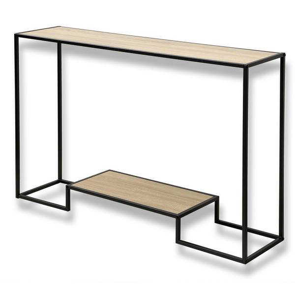 Console 2 niveaux Marron - Bois manufacturé - 30 x 80 x 120 cm