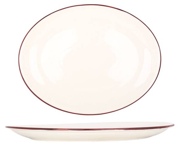 Assiette de service Linea Burgundy 2 él. Porcelaine - 31 x 1 x 31 cm