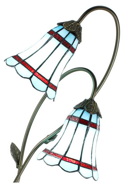 Tiffany Tafellamp Simona blauw - kunststof - 18 x 61 x 35 cm