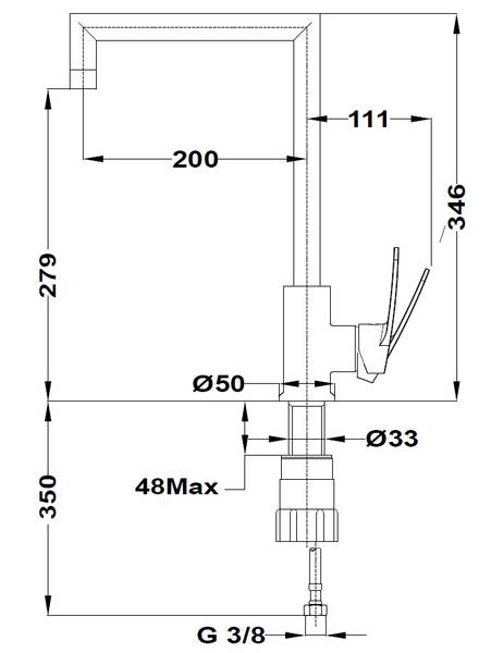 Mitigeur cuisine Fangolo Noir