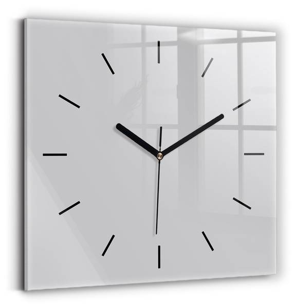 Wanduhr Morgengrauen Grau - Glas - 30 x 30 x 0 cm