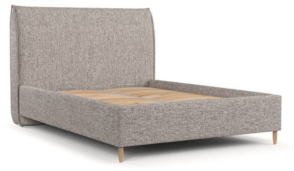 Polsterbett MIRA mit Stauraum Stoff Neve Steingrau - Liegefläche Breite: 120 cm