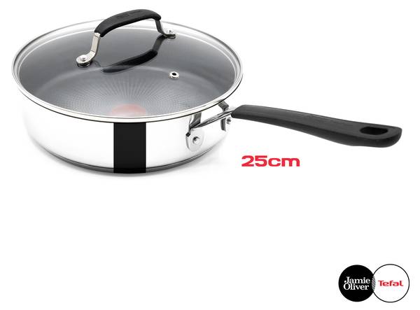 Schmorpfanne Jamie Oliver Silber - Metall - 25 x 7 x 45 cm