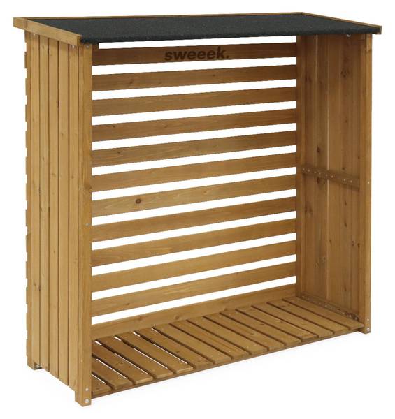 Kaminholzregal Merisier Beige - Echtleder - 45 x 120 x 120 cm