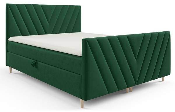 Boxspringbett CARLITO Grün - Breite: 204 cm
