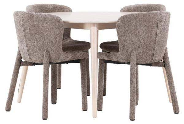 Essgruppe Flora 5-teilig Braun - Weiß - Holzwerkstoff - 120 x 75 x 120 cm