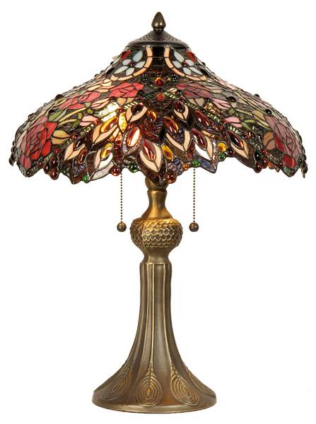 Tiffany Tischlampe Cecilia Rot - Glas - 43 x 58 x 43 cm