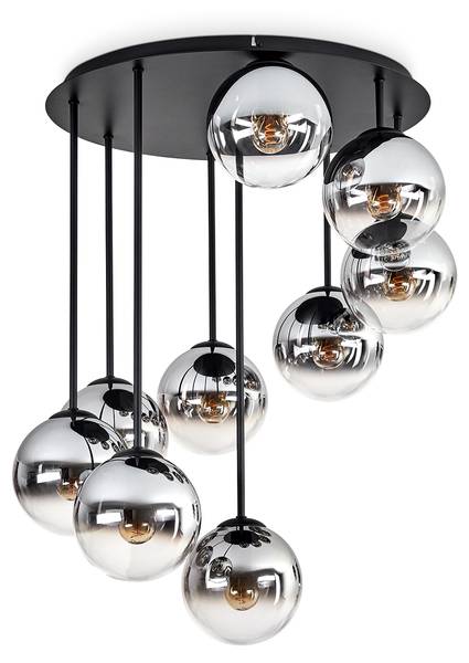 Deckenleuchte Fossobiubo Grau - Silber - Aluminium - Klarglas - 57 x 70 x 57 cm